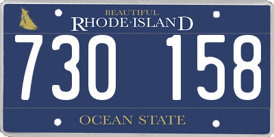 RI license plate 730158