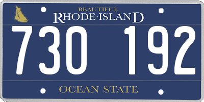 RI license plate 730192