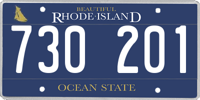 RI license plate 730201