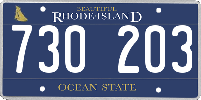 RI license plate 730203