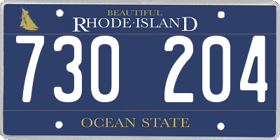 RI license plate 730204