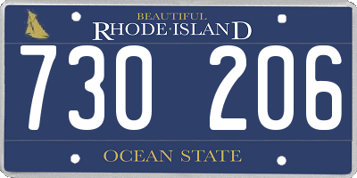 RI license plate 730206