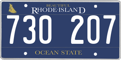 RI license plate 730207