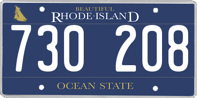 RI license plate 730208