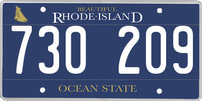 RI license plate 730209