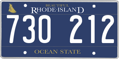 RI license plate 730212