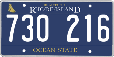 RI license plate 730216
