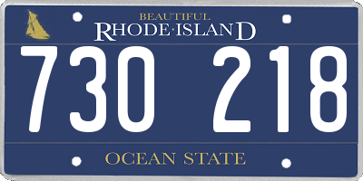 RI license plate 730218