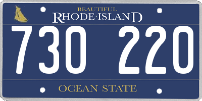 RI license plate 730220