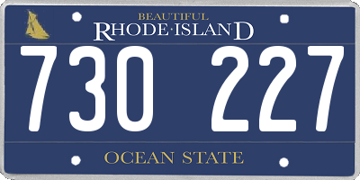 RI license plate 730227