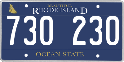 RI license plate 730230