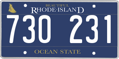 RI license plate 730231