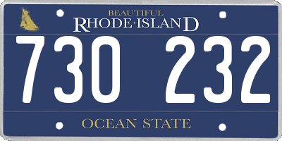 RI license plate 730232