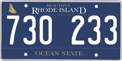 RI license plate 730233