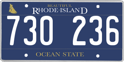 RI license plate 730236
