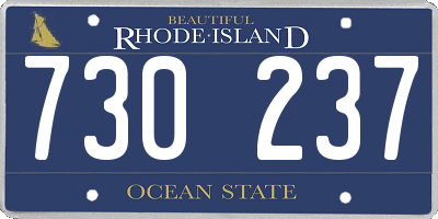 RI license plate 730237