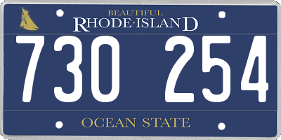 RI license plate 730254