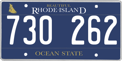 RI license plate 730262