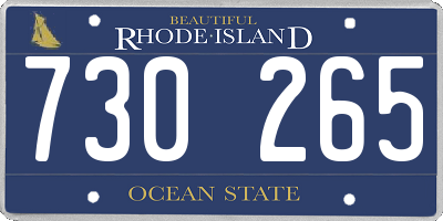 RI license plate 730265