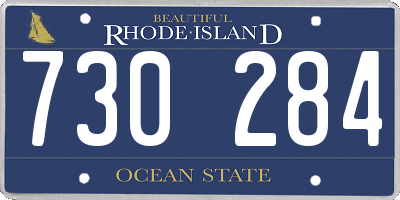 RI license plate 730284