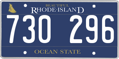 RI license plate 730296