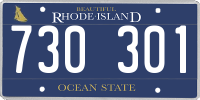 RI license plate 730301