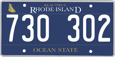 RI license plate 730302