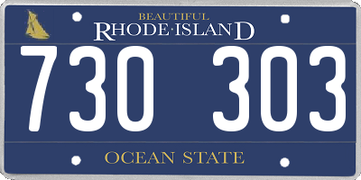 RI license plate 730303
