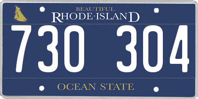 RI license plate 730304