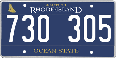 RI license plate 730305