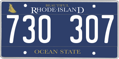 RI license plate 730307