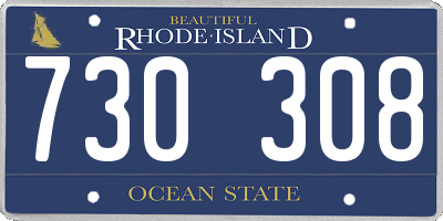 RI license plate 730308