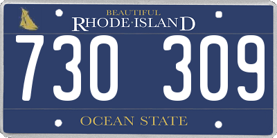 RI license plate 730309