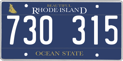 RI license plate 730315