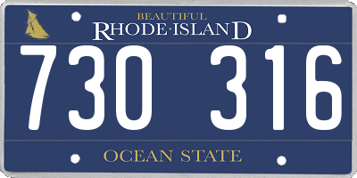 RI license plate 730316