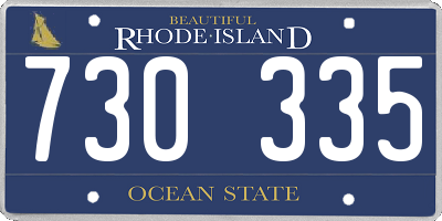 RI license plate 730335