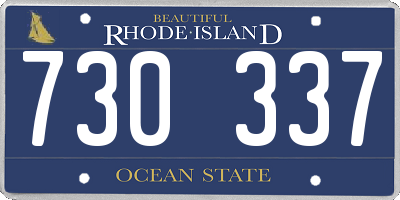 RI license plate 730337