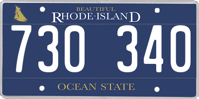 RI license plate 730340