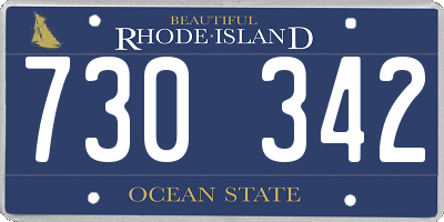 RI license plate 730342
