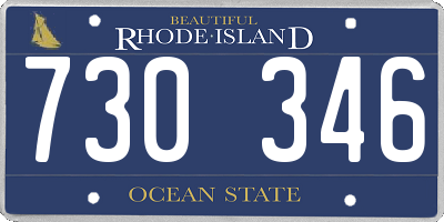RI license plate 730346