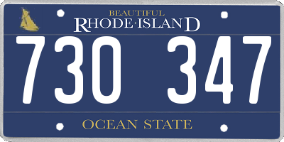 RI license plate 730347