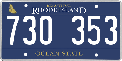 RI license plate 730353