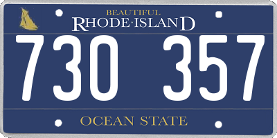 RI license plate 730357