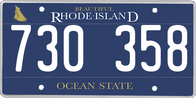 RI license plate 730358