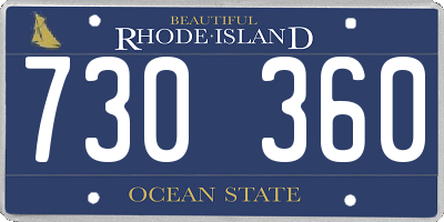 RI license plate 730360