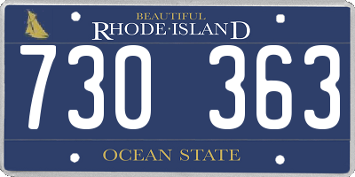 RI license plate 730363
