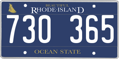 RI license plate 730365