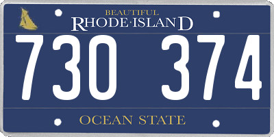 RI license plate 730374