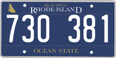 RI license plate 730381
