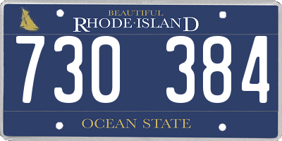 RI license plate 730384